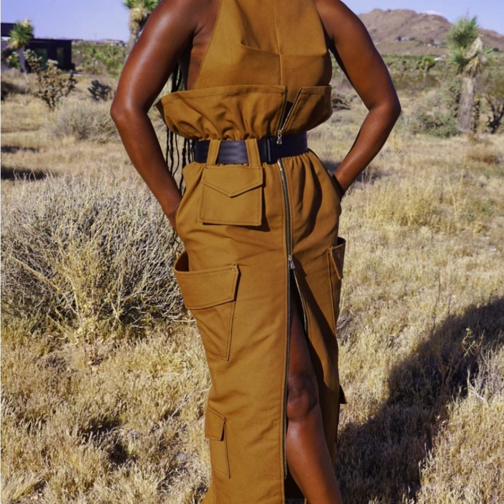 Sahara Paperbag Cargo Maxi Skirt